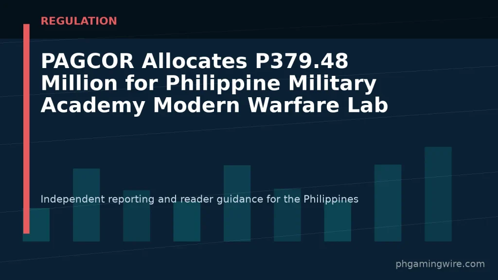 PAGCOR Allocates P379.48 Million for Philippine Military Academy Modern Warfare Lab — PH Gaming Wire editorial graphic