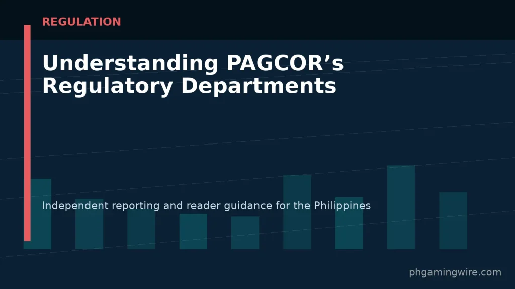 Understanding PAGCOR’s Regulatory Departments — PH Gaming Wire editorial graphic