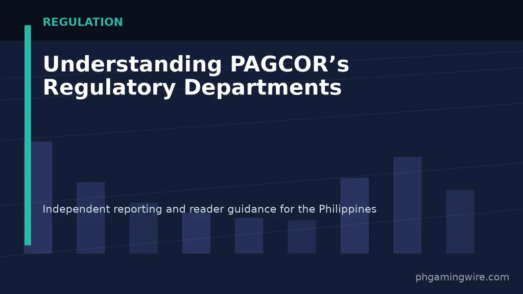 Understanding PAGCOR’s Regulatory Departments — PH Gaming Wire editorial graphic