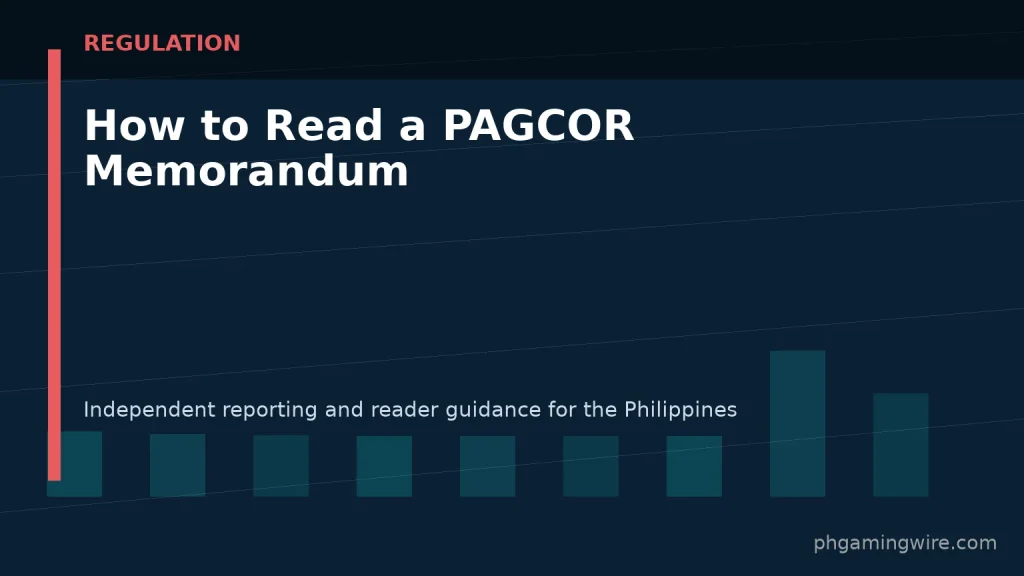 How to Read a PAGCOR Memorandum — PH Gaming Wire editorial graphic
