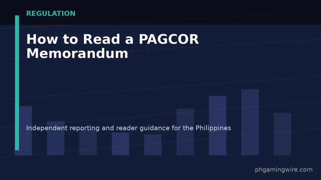 How to Read a PAGCOR Memorandum — PH Gaming Wire editorial graphic