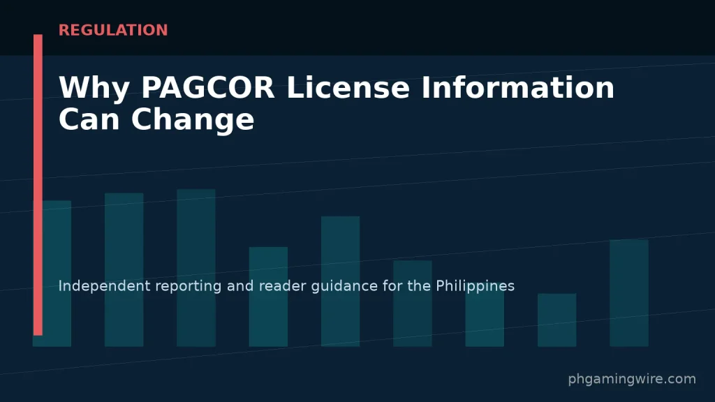 Why PAGCOR License Information Can Change — PH Gaming Wire editorial graphic