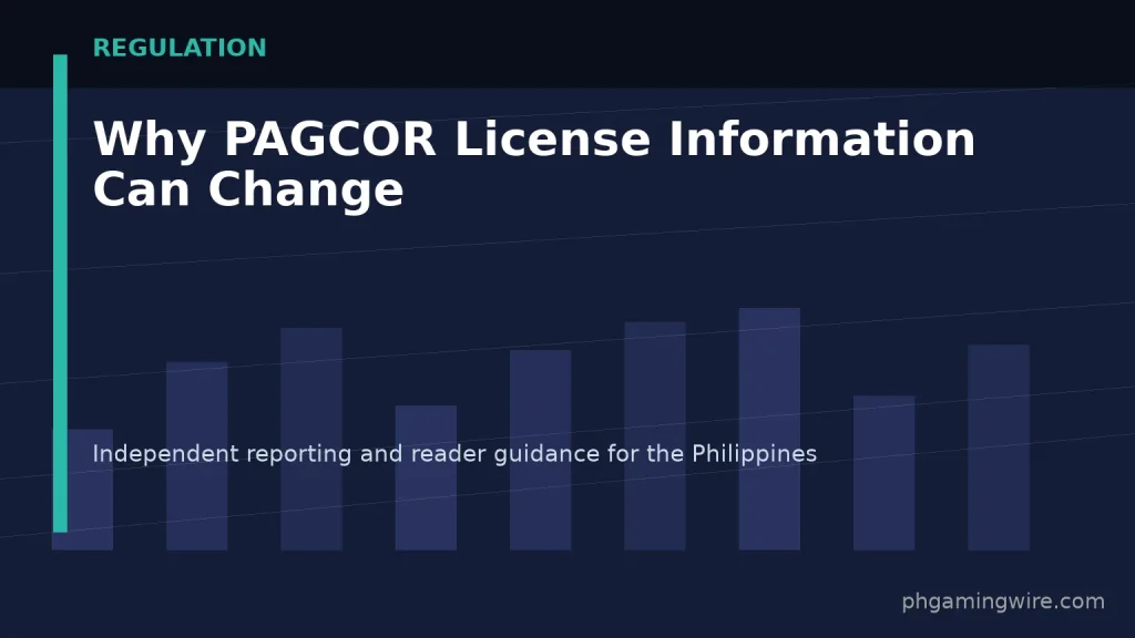 Why PAGCOR License Information Can Change — PH Gaming Wire editorial graphic
