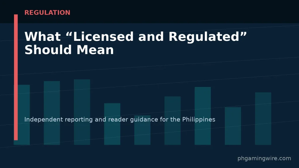 What “Licensed and Regulated” Should Mean — PH Gaming Wire editorial graphic