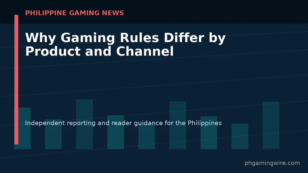 Why Gaming Rules Differ by Product and Channel — PH Gaming Wire editorial graphic