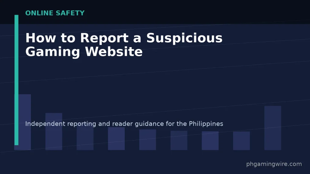 How to Report a Suspicious Gaming Website — PH Gaming Wire editorial graphic