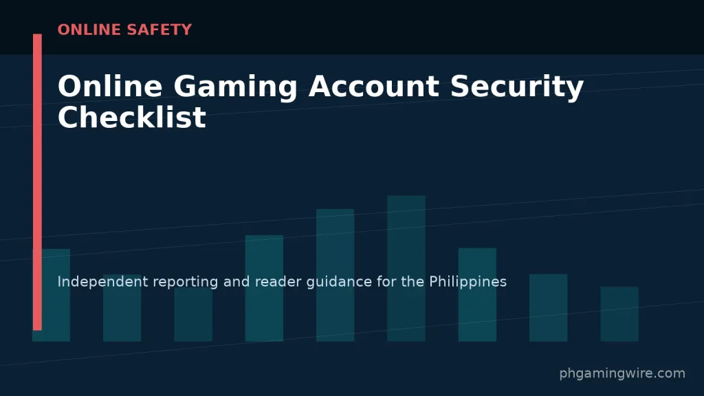 Online Gaming Account Security Checklist — PH Gaming Wire editorial graphic