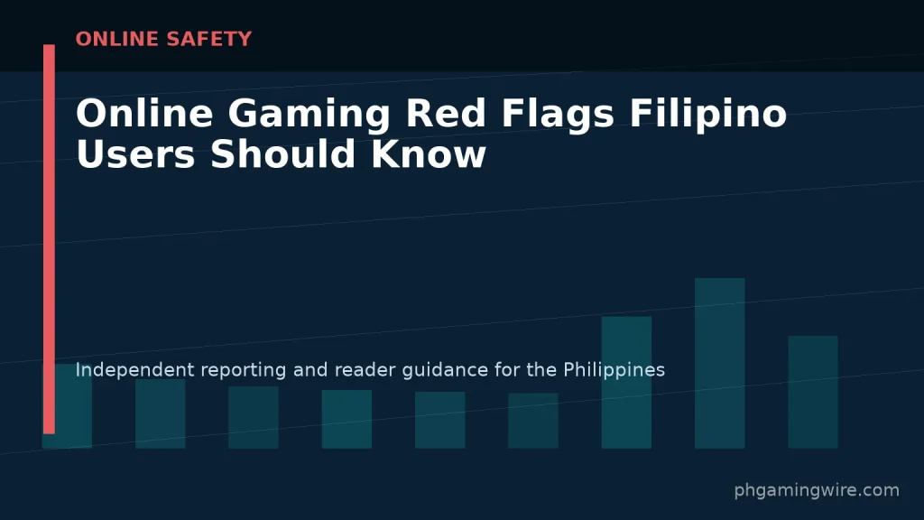 Online Gaming Red Flags Filipino Users Should Know — PH Gaming Wire editorial graphic