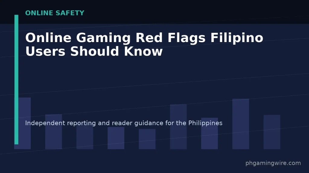 Online Gaming Red Flags Filipino Users Should Know — PH Gaming Wire editorial graphic