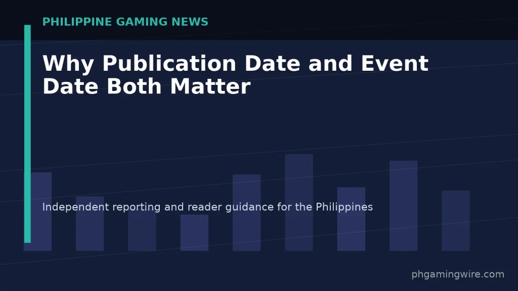Why Publication Date and Event Date Both Matter — PH Gaming Wire editorial graphic