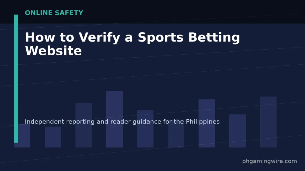 How to Verify a Sports Betting Website — PH Gaming Wire editorial graphic