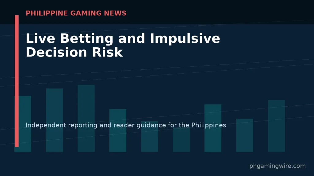 Live Betting and Impulsive Decision Risk — PH Gaming Wire editorial graphic