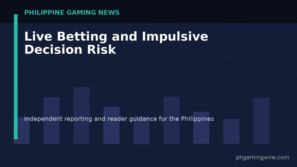 Live Betting and Impulsive Decision Risk — PH Gaming Wire editorial graphic