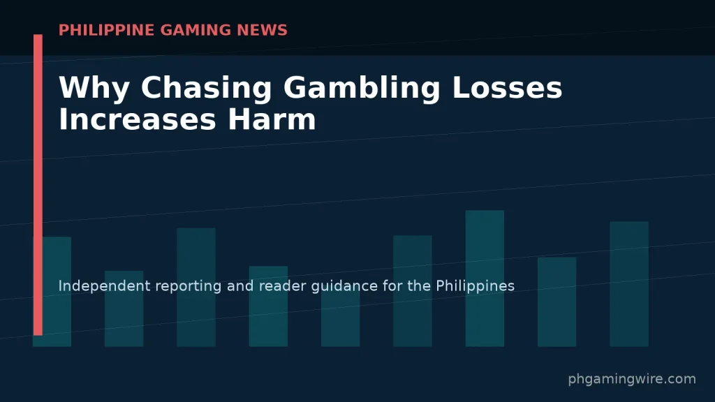 Why Chasing Gambling Losses Increases Harm — PH Gaming Wire editorial graphic