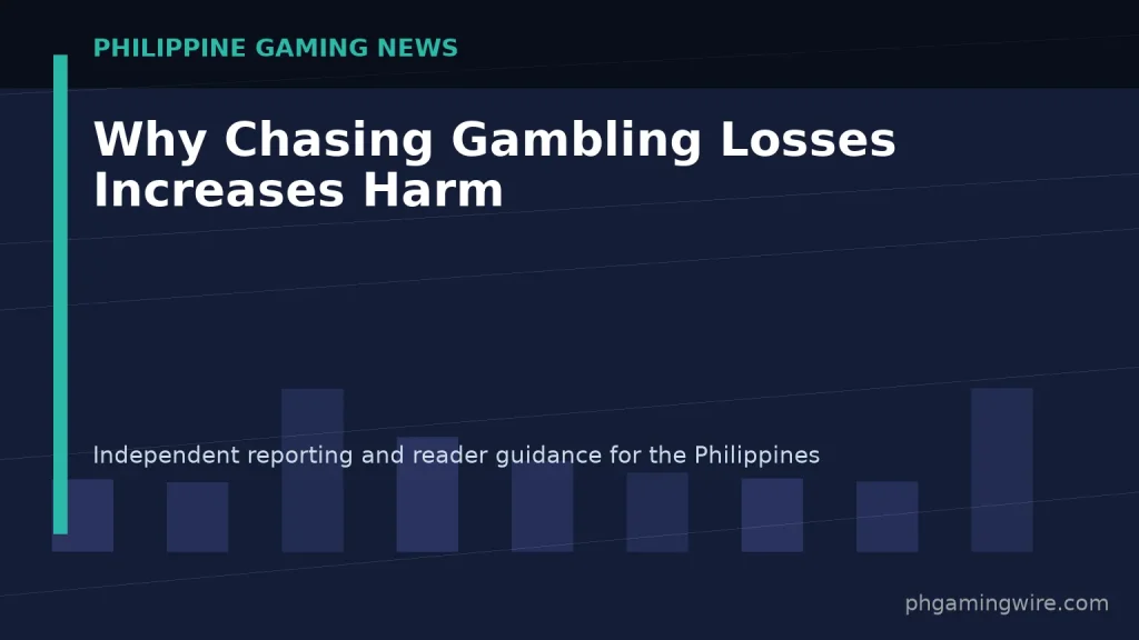 Why Chasing Gambling Losses Increases Harm — PH Gaming Wire editorial graphic