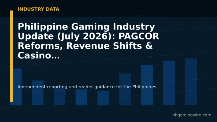 Philippine Gaming Industry Update (July 2026): PAGCOR Reforms, Revenue Shifts & Casino News — PH Gaming Wire editorial graphic