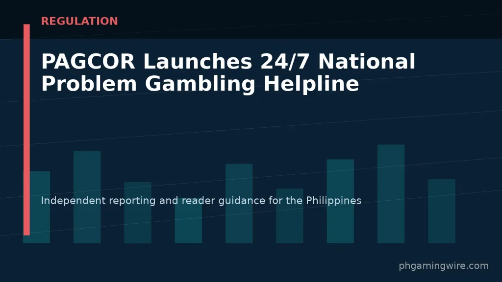 PAGCOR Launches 24/7 National Problem Gambling Helpline — PH Gaming Wire editorial graphic
