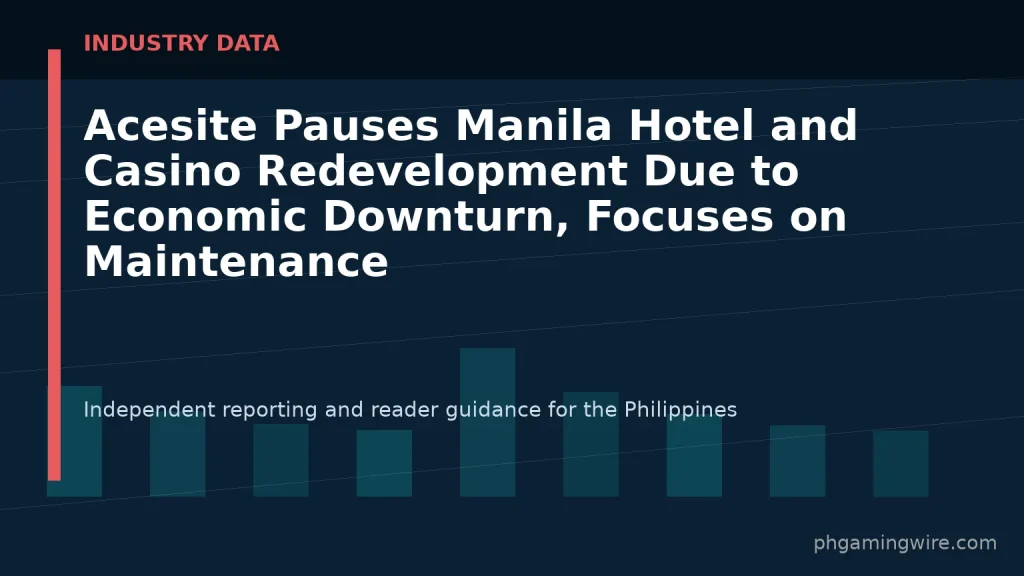 Acesite Pauses Manila Hotel and Casino Redevelopment Due to Economic Downturn, Focuses on Maintenance — PH Gaming Wire editorial graphic