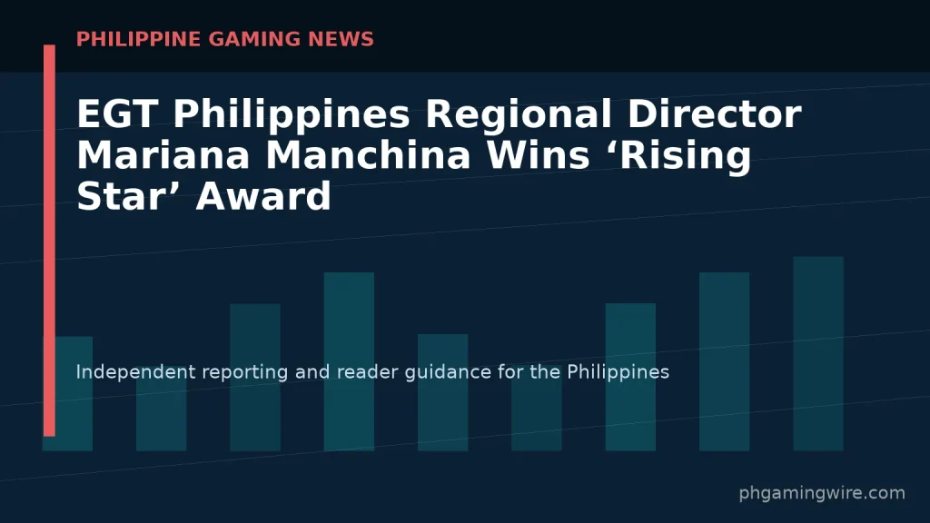 EGT Philippines Regional Director Mariana Manchina Wins ‘Rising Star’ Award — PH Gaming Wire editorial graphic