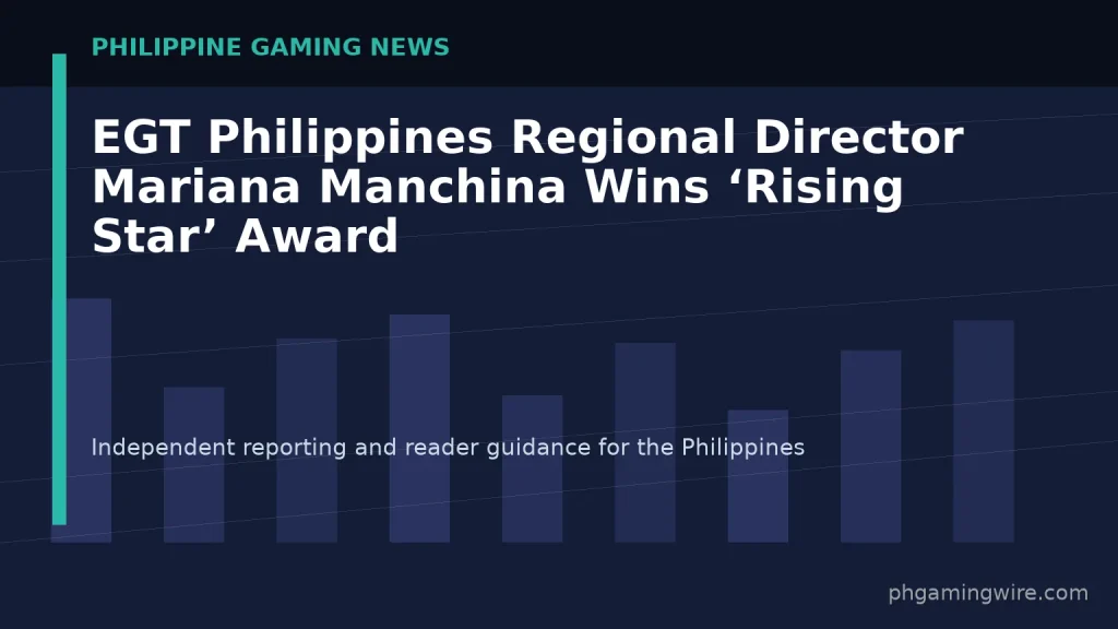 EGT Philippines Regional Director Mariana Manchina Wins ‘Rising Star’ Award — PH Gaming Wire editorial graphic