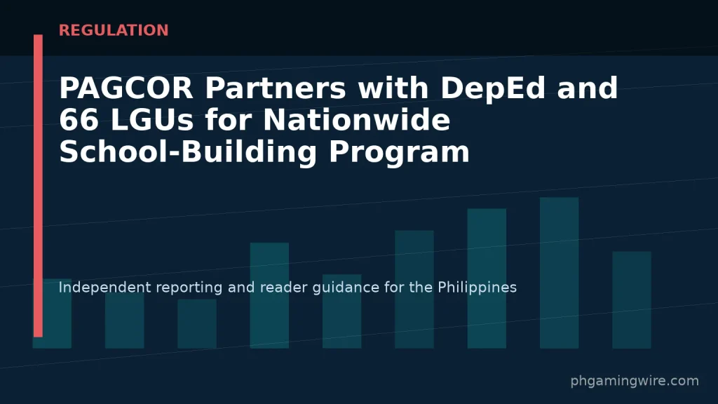 PAGCOR Partners with DepEd and 66 LGUs for Nationwide School-Building Program — PH Gaming Wire editorial graphic