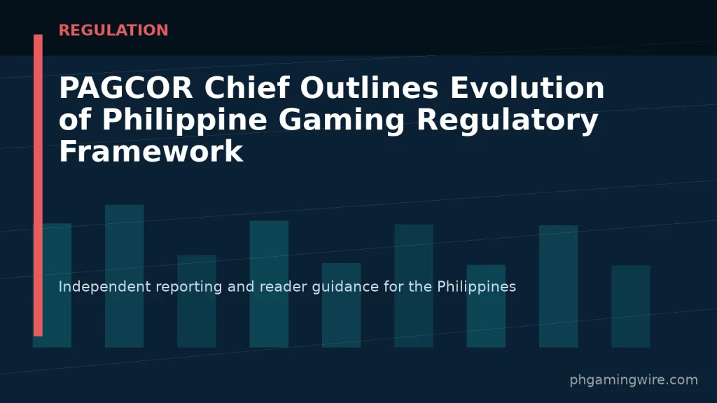 PAGCOR Chief Outlines Evolution of Philippine Gaming Regulatory Framework — PH Gaming Wire editorial graphic