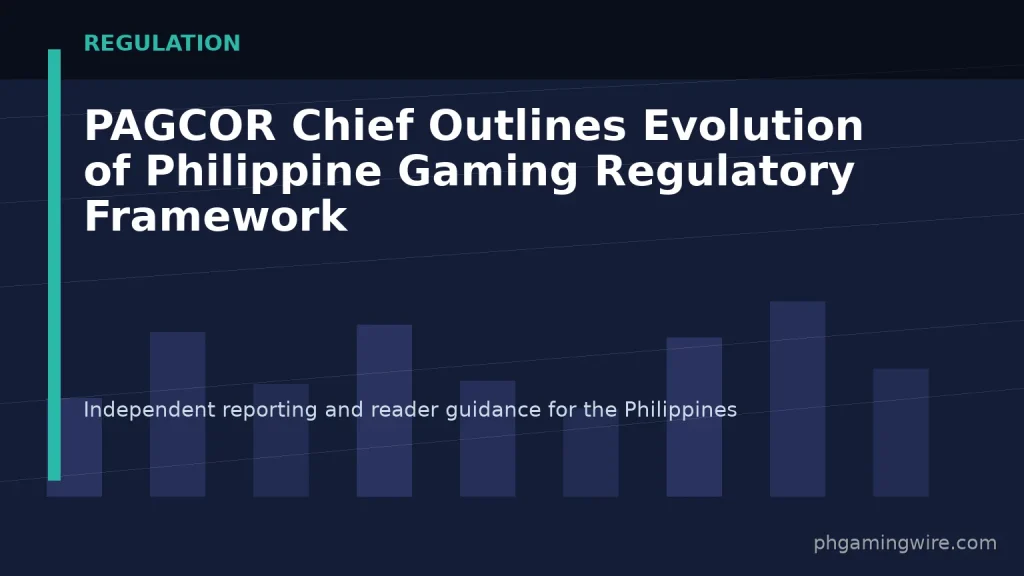 PAGCOR Chief Outlines Evolution of Philippine Gaming Regulatory Framework — PH Gaming Wire editorial graphic